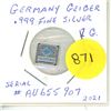 Image 1 : 2021 Germany Geiger .999 Silver