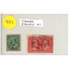 Image 1 : Lot of 2 old Canadian Stamps. Edward VII 1 Cent & Edward/Queen Alexandra 2 Cents. Used.