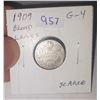 Image 1 : 1909 Broad Leaves Canadian Silver 10 Cents. G-4. Scarce.