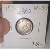 Image 1 : 1930 Canadian Silver 10 Cents. Issued during the Great Depression. VF-30.