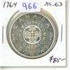 Image 1 : 1964 Canadian Silver Dollar. Commemorates the pre-Confederation meetings in Charlottetown & Quebec C