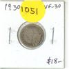 Image 1 : 1930 Canadian Silver 10 Cents. VF-30.