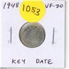 Image 1 : 1948 Canadian Silver 10 Cents. Key Date. VF-20.