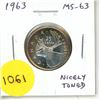 Image 1 : 1963 Canadian Silver 25 Cents. MS-63. Nicely Toned.