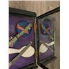 Image 3 : very rare and unique 1920 giesha make up kit - silk box orignial mirror and powder boxes - the botto