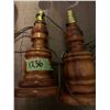 Image 1 : pair of hand turned wooden lampbases, heavy with a beautiful grain