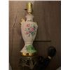 Image 1 : small white glass lamp with floral motifs - works well