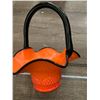Image 6 : stunning 1960's orange glass basket - this is a beautiful and unique piece