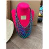 Image 1 : Bib necklace in blue and greens