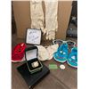 Image 1 : Baby shoes , 1940!silk opera gloves, size 10 rhinestone ring,