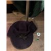 Image 6 : Vintage navy knit Calvary hat, green heavy knit with shaping, leather and fur hat. The fur fits smal