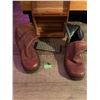 Image 1 : 1960 leather boots, cedar box and comb/mirror set