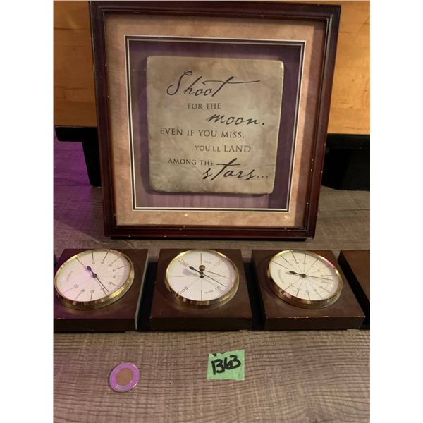 shoot for the stars art piece and 1960 barometer - works like a charm