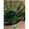Image 3 : 1960 green cut glass bowls- small rose coloured glass vase five inches