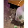 Image 4 : large ceramic vase with embossed flowers - one mirrored and one glass