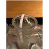 Image 2 : three large glass vases -2 clear and one hand painted