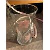 Image 3 : three large glass vases -2 clear and one hand painted