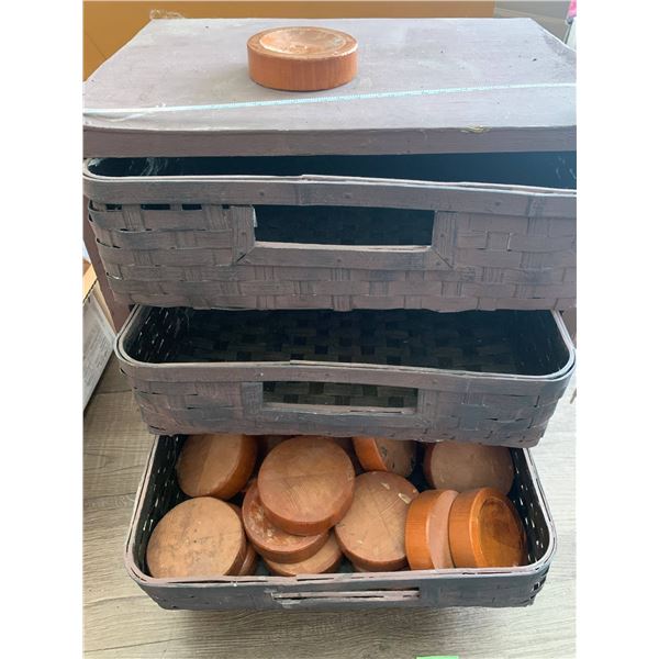 Brown wicker drawer set -20+ wood candle holders 11x16x12