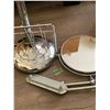 Image 1 : Chrome bathroom accessories - toilet paper, magazine rack and magnification mirror - mounting bracke