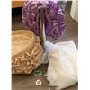Image 1 : Acrylic 1960 headscarf/shawl - purple 1960 hat with tags still on, brocade fancy pillbox - in excell