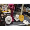 Image 1 : Large flocked mannequin head , three small necklace displays