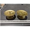 Image 1 : Pair of brass pillar candle holders - large and heavy