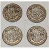Image 1 : Canadian 1950 Silver 50 Cent Coins -4 Coins