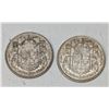 Image 1 : Canadian 1946 Silver 50 Cent Coins -2 Coins