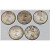 Image 1 : Canadian 1962 Silver 50 Cent Coins -5 Coins