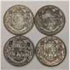 Image 1 : Canadian 1945 Silver 50 Cent Coins- 4 Coins