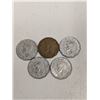 Image 2 : Canadian 1945 WarTime Nickel -4Coins/Canadian 1943 warTIme Nickel- 1 Coin