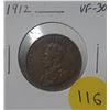 Image 1 : 1912 Canadian Large Cent. VF-30.