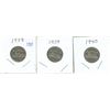 Image 1 : 3 Canadian 5 Cent Coins - 1938-1940