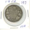 Image 1 : 1919 Canadian Silver 50 Cent Coin