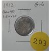 Image 1 : 1912 Broad Leaves Silver 10 Cents. G-6.