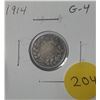 Image 1 : 1914 Silver 10 Cents. Issued during the first year of World War I. G-4.