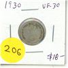 Image 1 : 1930 Silver 10 Cents. VF-30.