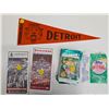 Image 1 : Empty Card Packs, All star game official  Ballots (1) Bazooka 1960s Detroit Tiger Felt Flag 15"
