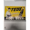 Image 2 : 1980s Vintage Ted William Creamy Root Beer Metal Sign 16"x 10.5"