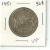 Image 1 : 1951 canadian 50 cent coin- UF