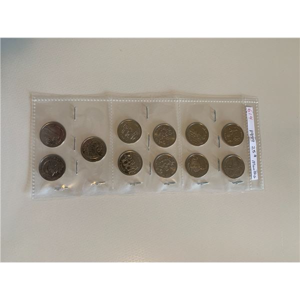 1999 25 cent  assorted months set