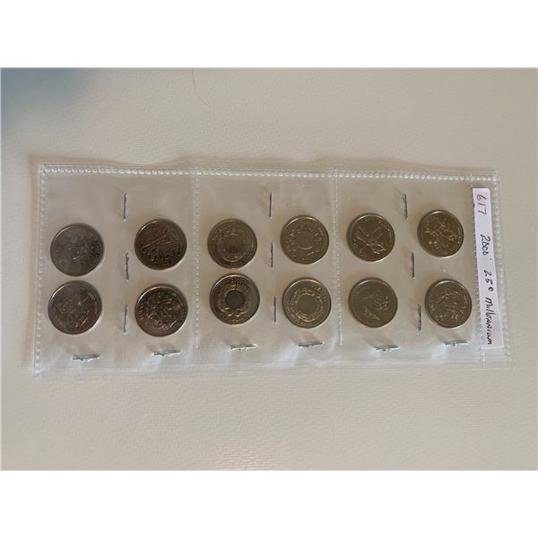 2000 25 cent  assorted commemorative milennium set