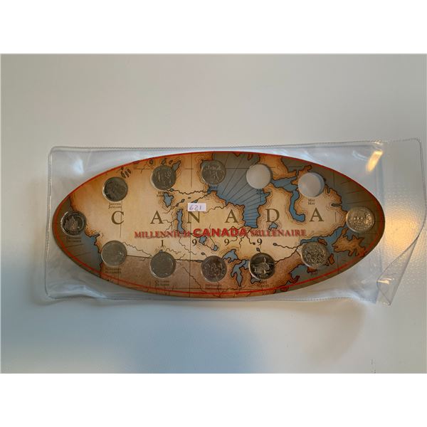 partial 1999 25 cent month/holder (short 2) set