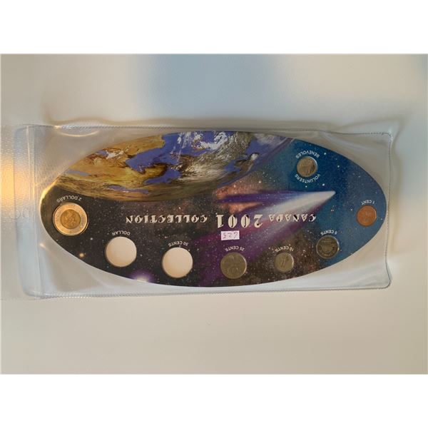 2001 1 cent- 25 cent + 2 toonie collection set