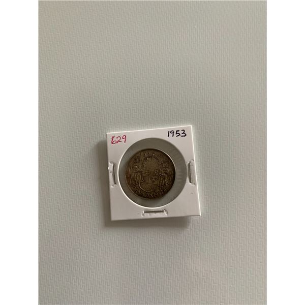 1953 canadian silver 50 cent coin