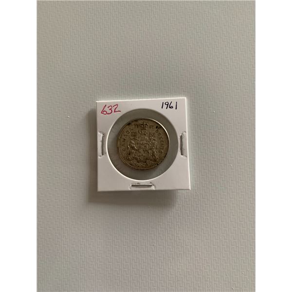 1961 canadian silver 50 cent coin