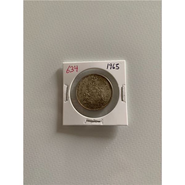 1965 canadian silver 50 cent coin