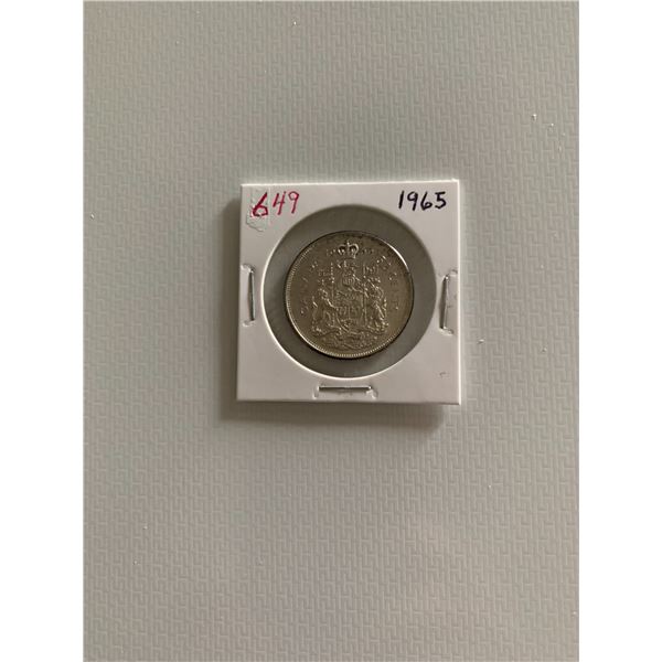 1965 canadian silver 50 cent coin
