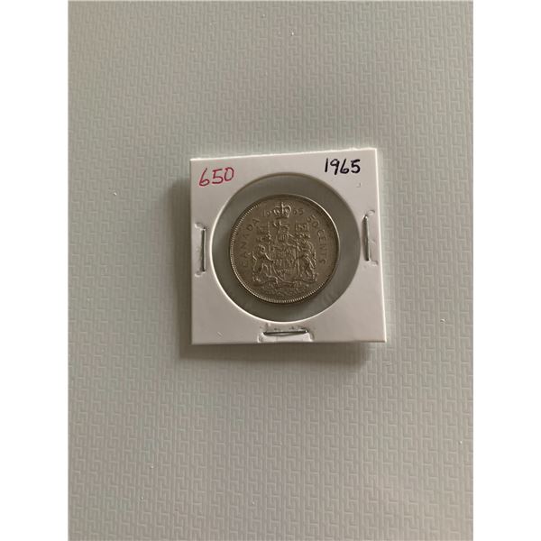 1965 canadian silver 50 cent coin