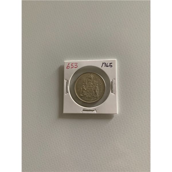 1965 canadian silver 50 cent coin
